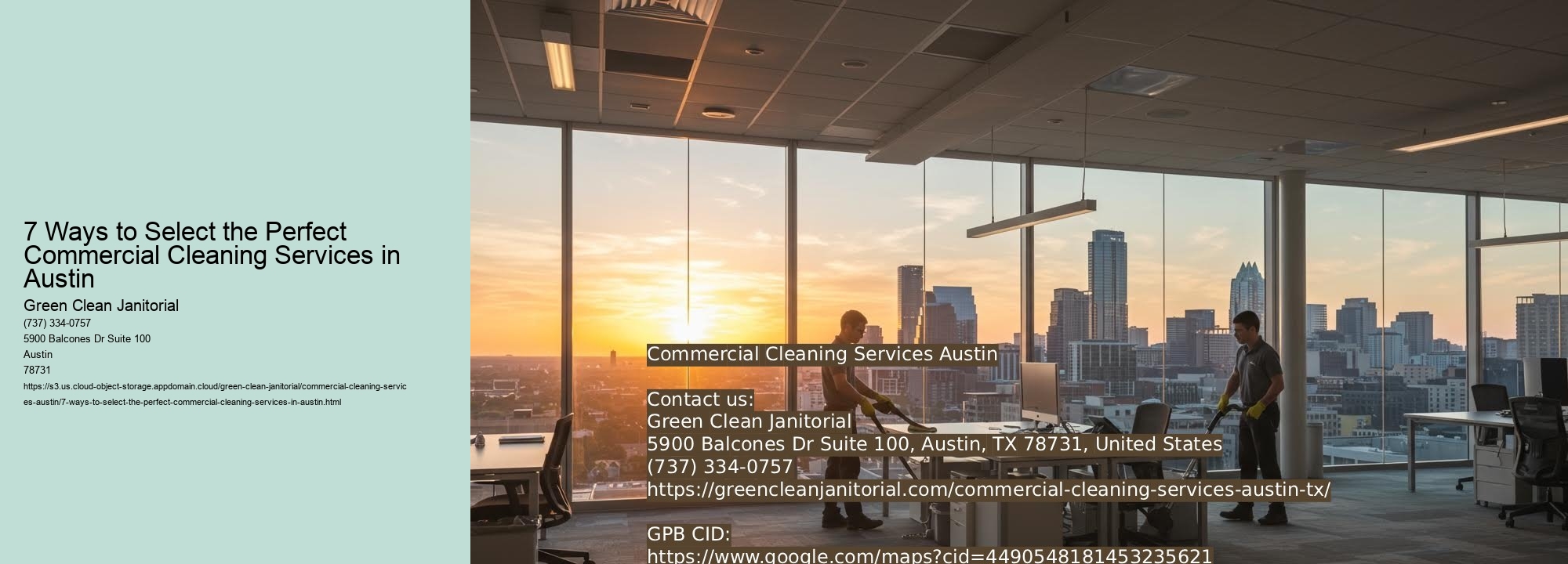 7 Ways to Select the Perfect Commercial Cleaning Services in Austin