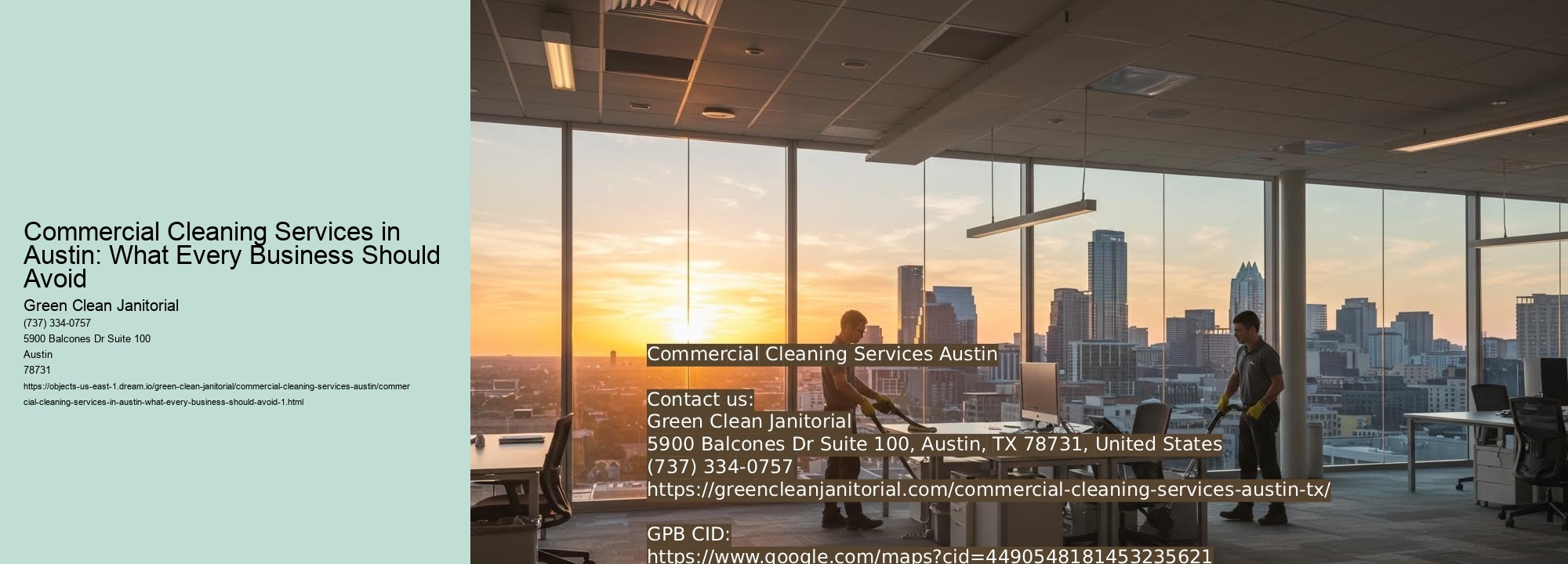 Commercial Cleaning Services in Austin: What Every Business Should Avoid