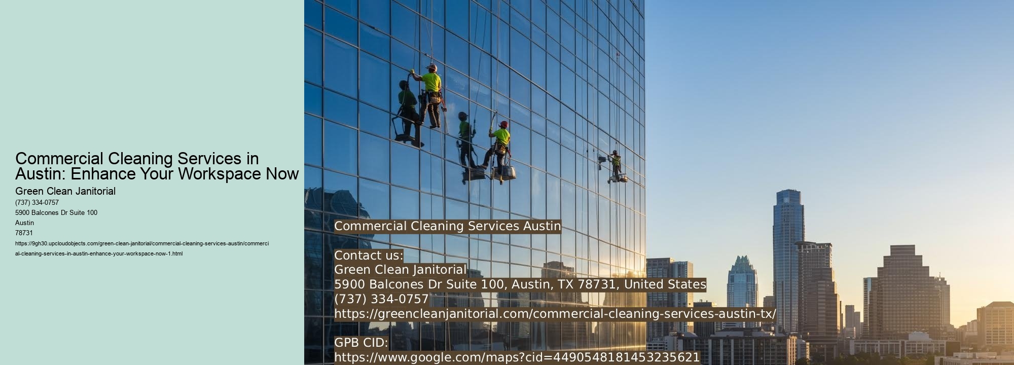 Commercial Cleaning Services in Austin: Enhance Your Workspace Now
