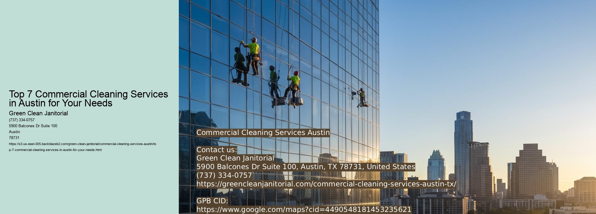 Top 7 Commercial Cleaning Services in Austin for Your Needs