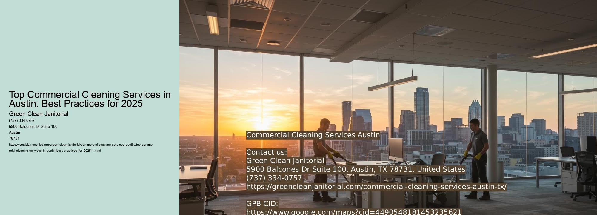 Top Commercial Cleaning Services in Austin: Best Practices for 2025