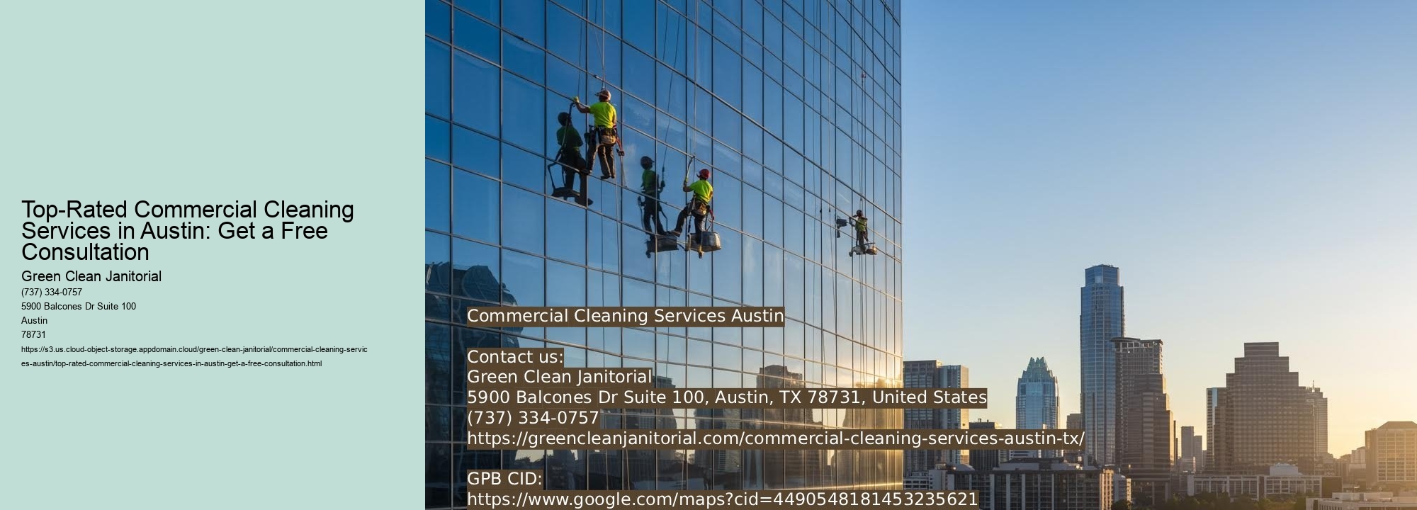 Top-Rated Commercial Cleaning Services in Austin: Get a Free Consultation